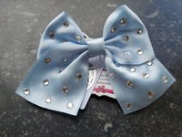 Strik licht blauw met steentjes