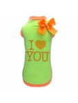 PP I LOVE YOU TSHIRT FLUO YELLOW COTTON JERSEY