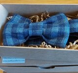 BOW TIE BRYSON SIZE M LIGHT/DARK BLUE SQUARES
