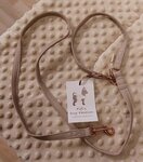 FIFI LEASH NORMAL BEIGE LEDER + ROSE GOLD