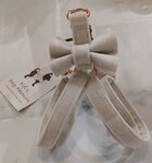 FIFI LILLY CLEAR  + BOW ECRU VELVET + ROSE GOLD