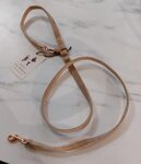 FIFI LEASH NORMAL VELVET BEIGE + ROSE GOLD