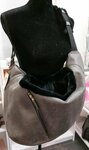 FIFI CARRIER BAG LUNO S2 BLACK LEATHER+ BLACK FUR + GOLD