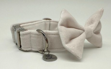 FIFI COLLAR QUINN + BOW WHITE + SILVER