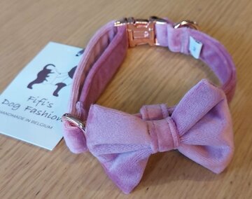 FIFI COLLAR QUINN + BOW SOFT PINK+ ROSE GOLD