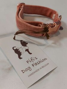 FIFI COLLAR QUINN PEACH VELVET + ROSE GOLD