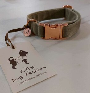 FIFI COLLAR QUINN HERB VELVET + ROSE GOLD
