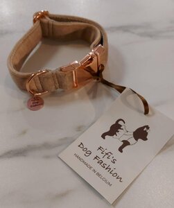 FIFI COLLAR KING BEIGE VELVET